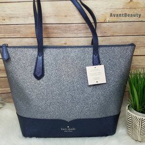 NWT Kate Spade New York Lola Glitter Tote Blue
